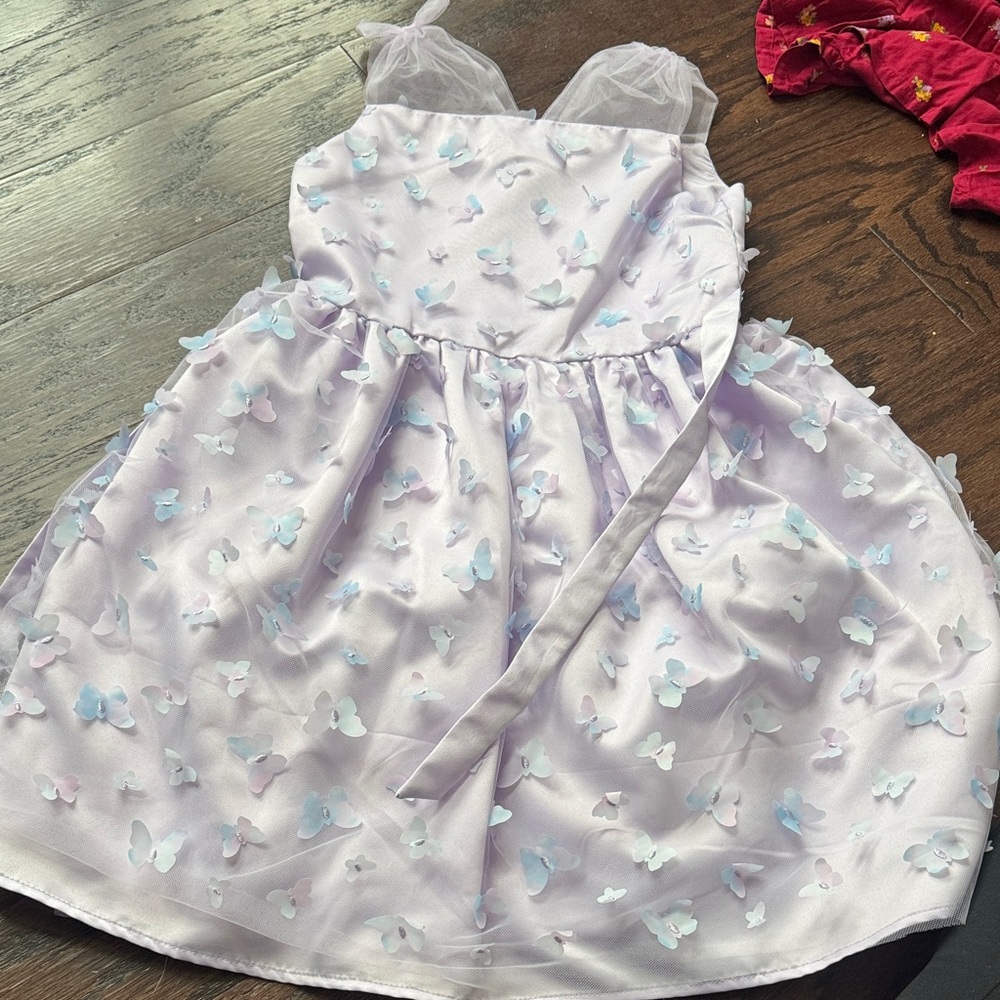 wonder nation Lavender Butterfly Applique Party Dress